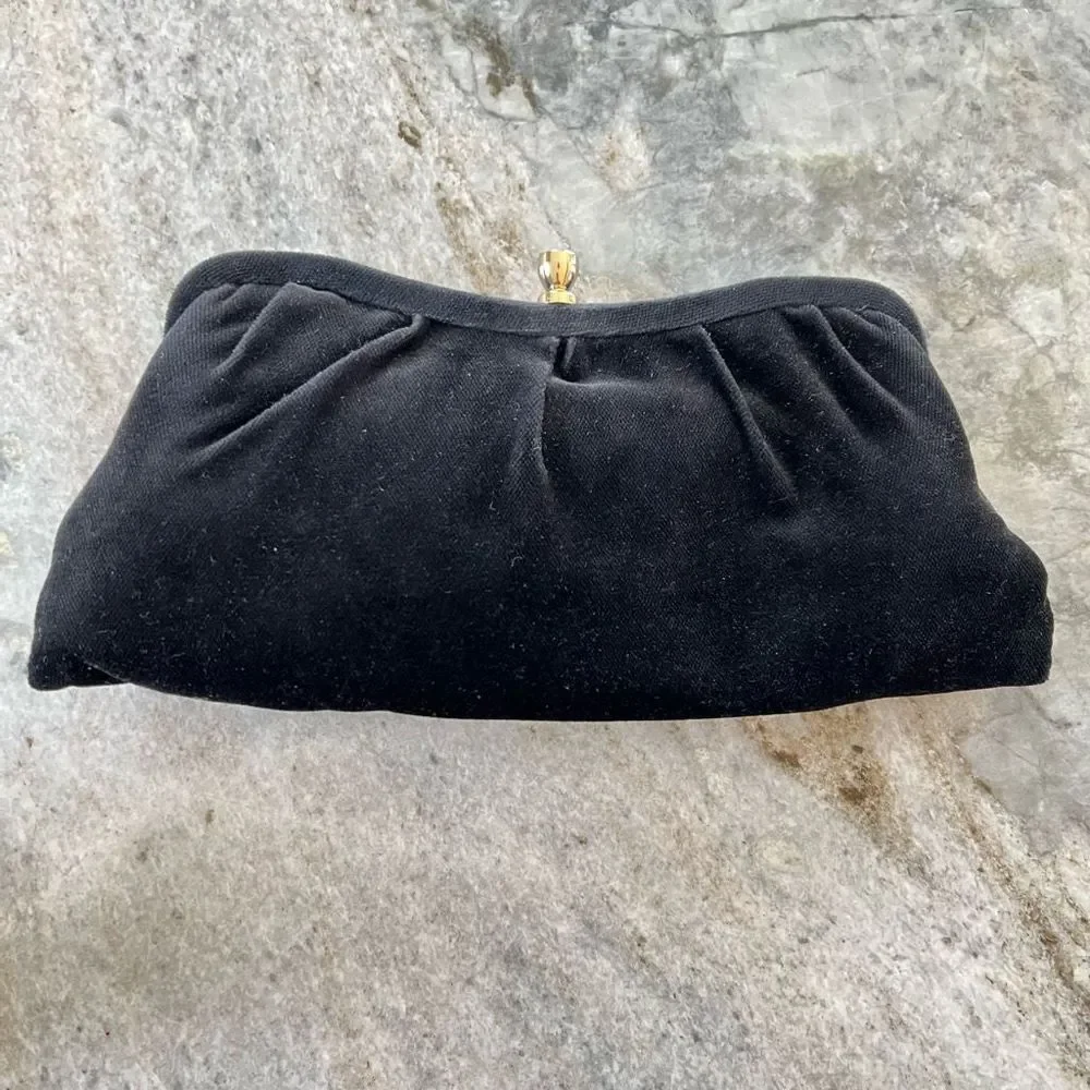 Banana Republic Black Velvet Clutch